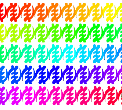 Screenshot of rainbow stamps