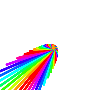 Screenshot of rainbow parabola